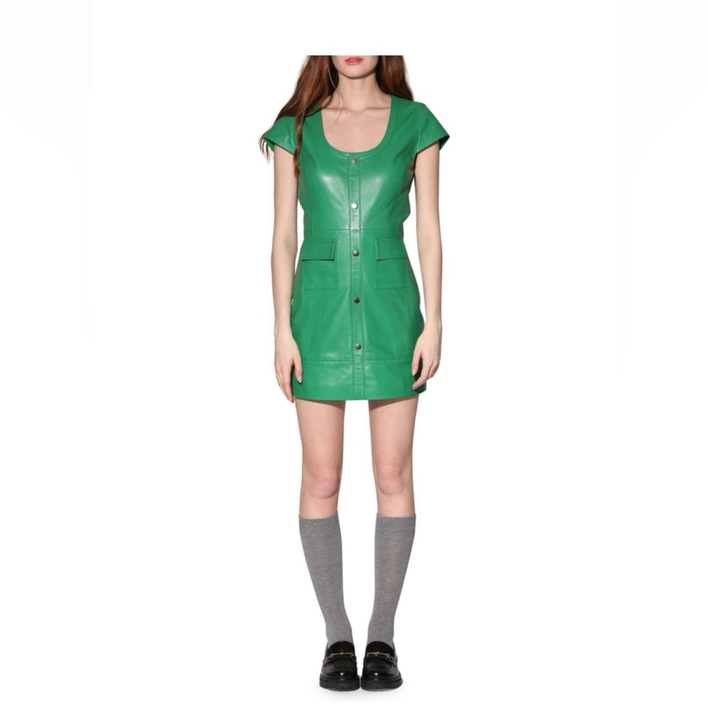 Walter Baker green leather dress